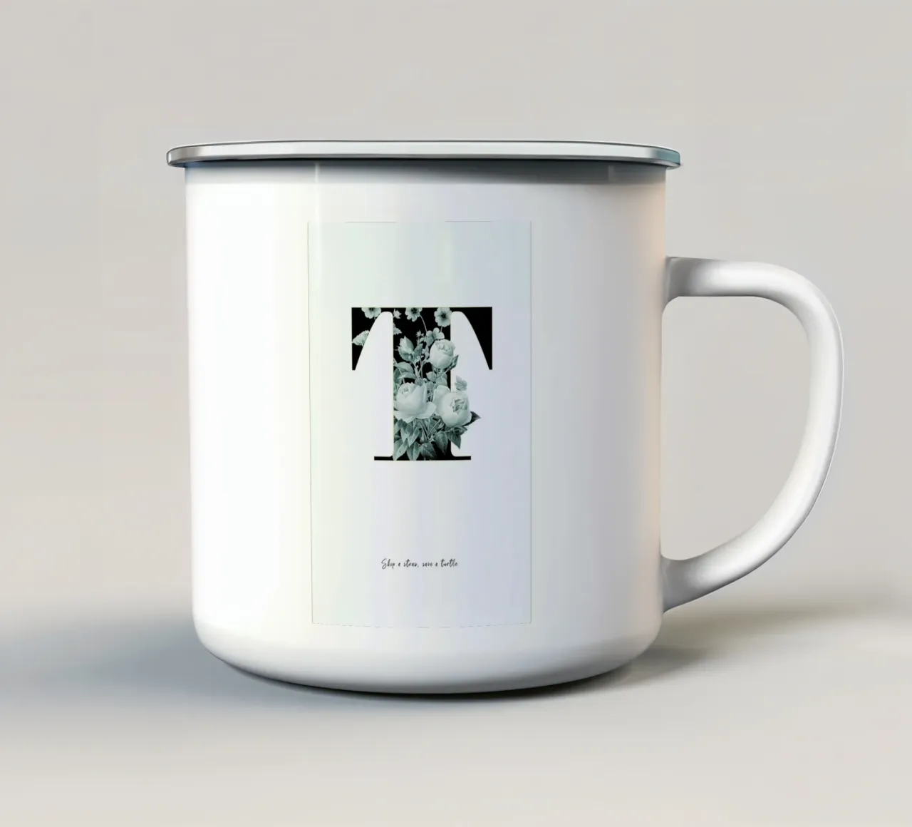 Flower Alphabet - T tazza in smalto da Froilein Juno