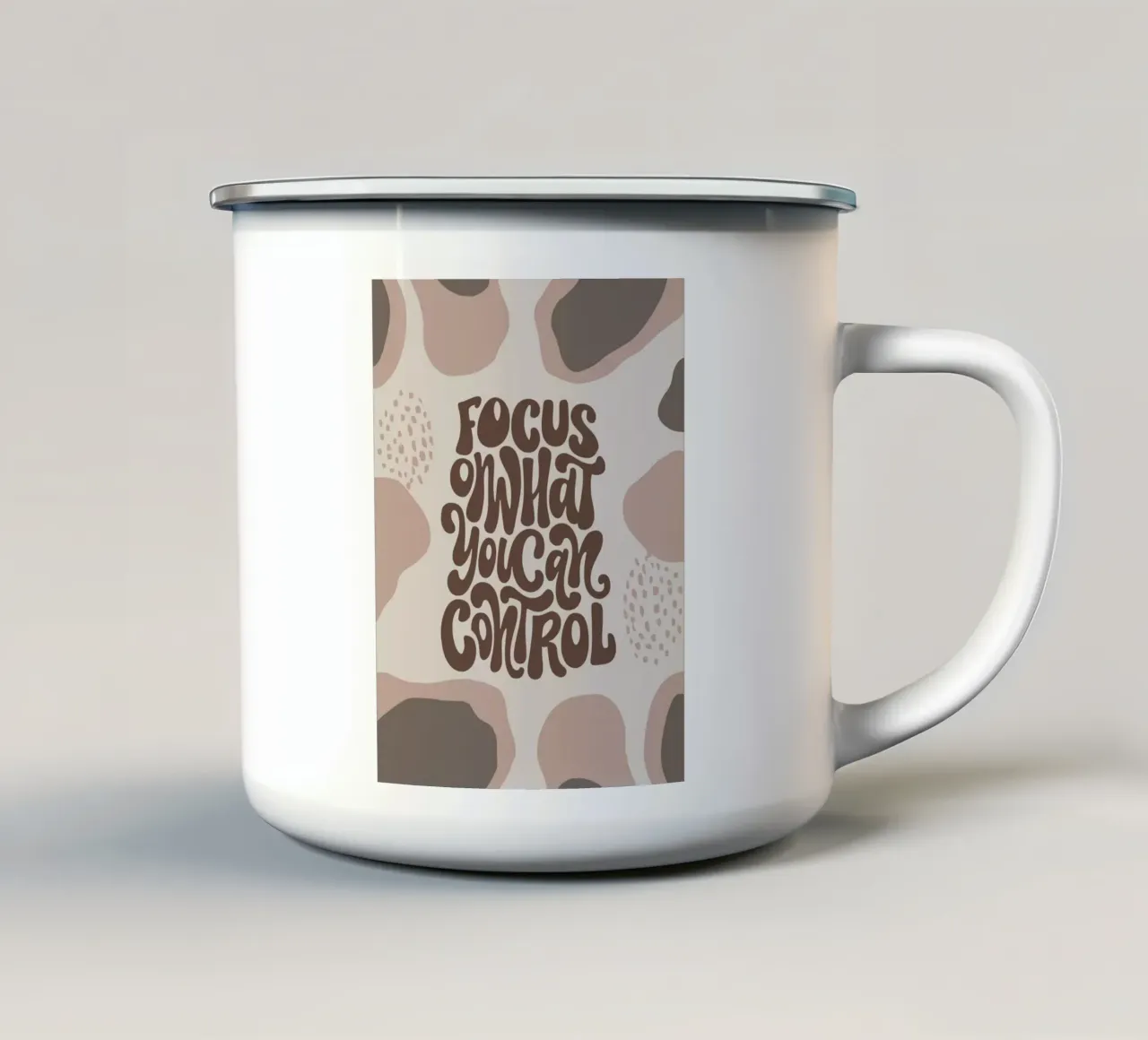 Focus on What You Can Control – Boho Pastel Mindfulness tazza in smalto da Soleil Basque