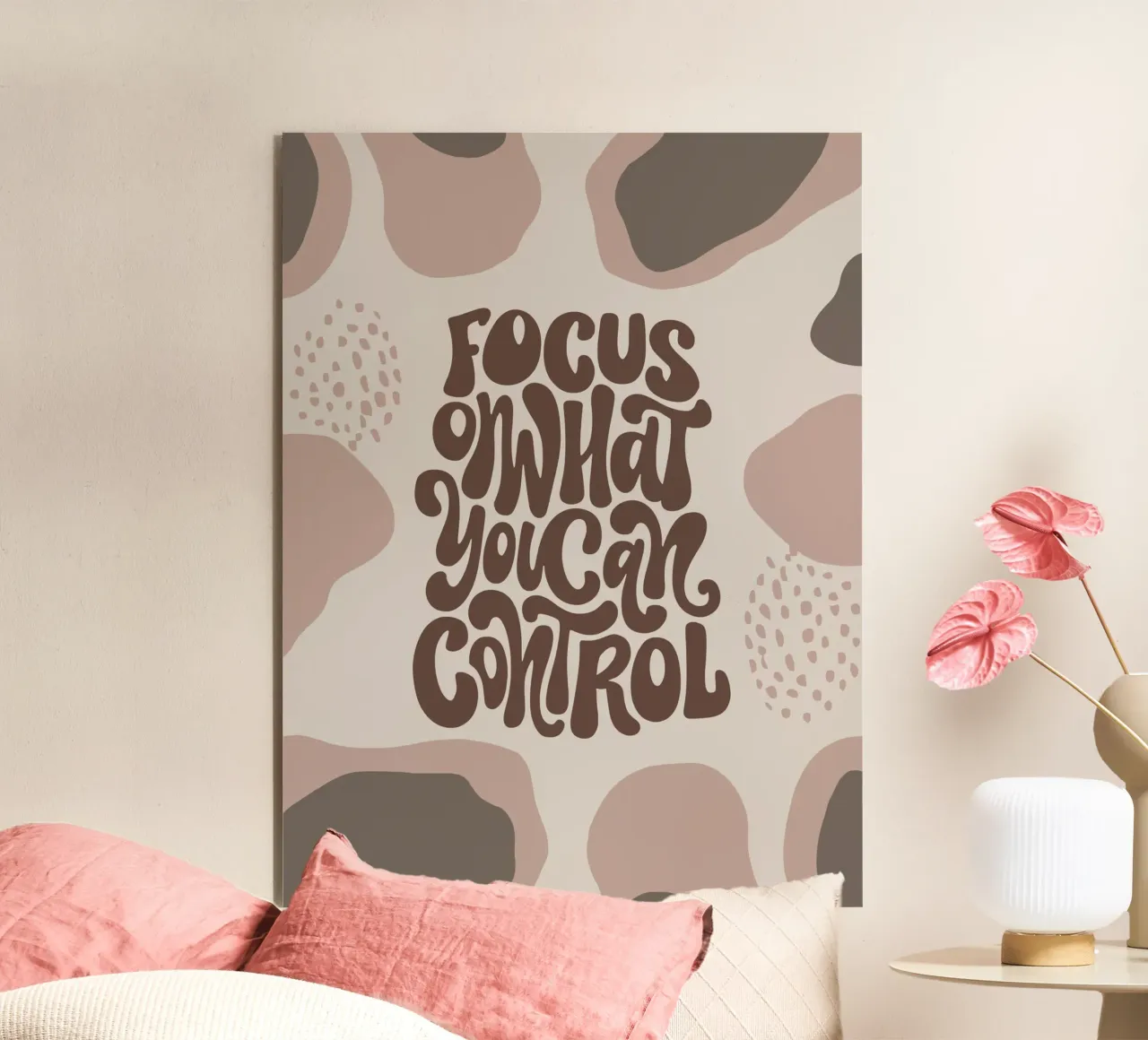 Focus on What You Can Control – Boho Pastel Mindfulness alluminio dibond da Soleil Basque