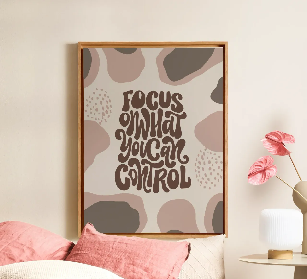 Focus on What You Can Control – Boho Pastel Mindfulness tela da Soleil Basque