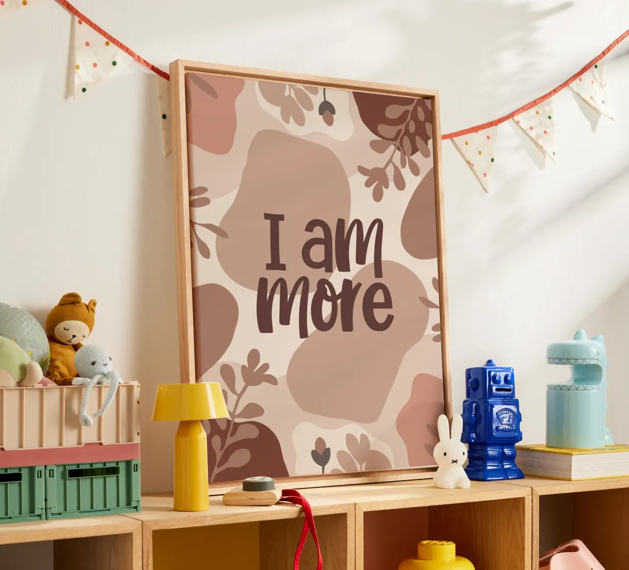 I Am More – Boho Pastel Empowerment Design canvas met Baklijst van Soleil Basque