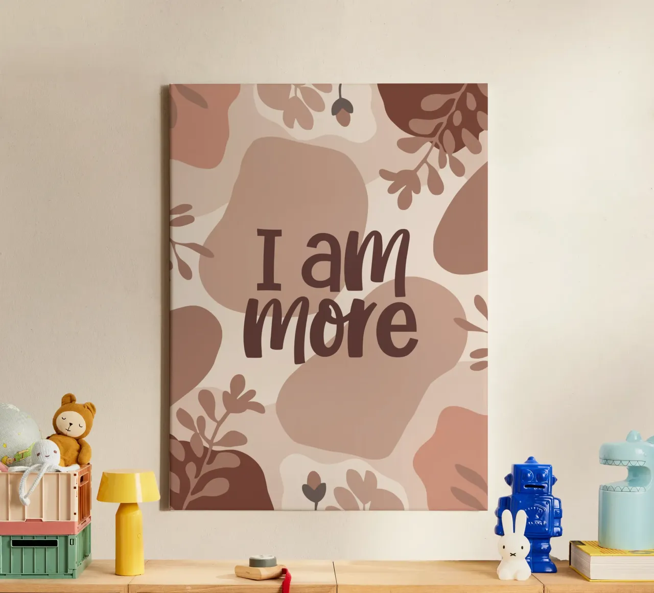 I Am More – Boho Pastel Empowerment Design canvas met Baklijst van Soleil Basque