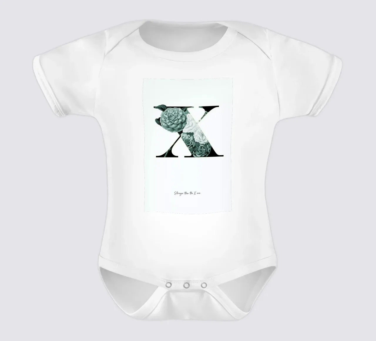 Flower Alphabet - X body neonato maniche corte da Froilein Juno