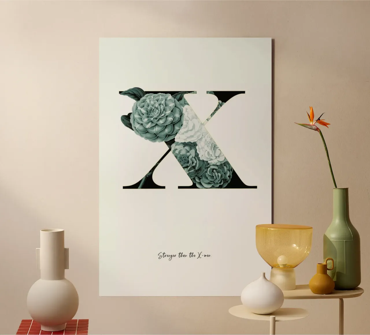 Flower Alphabet - X alluminio dibond da Froilein Juno