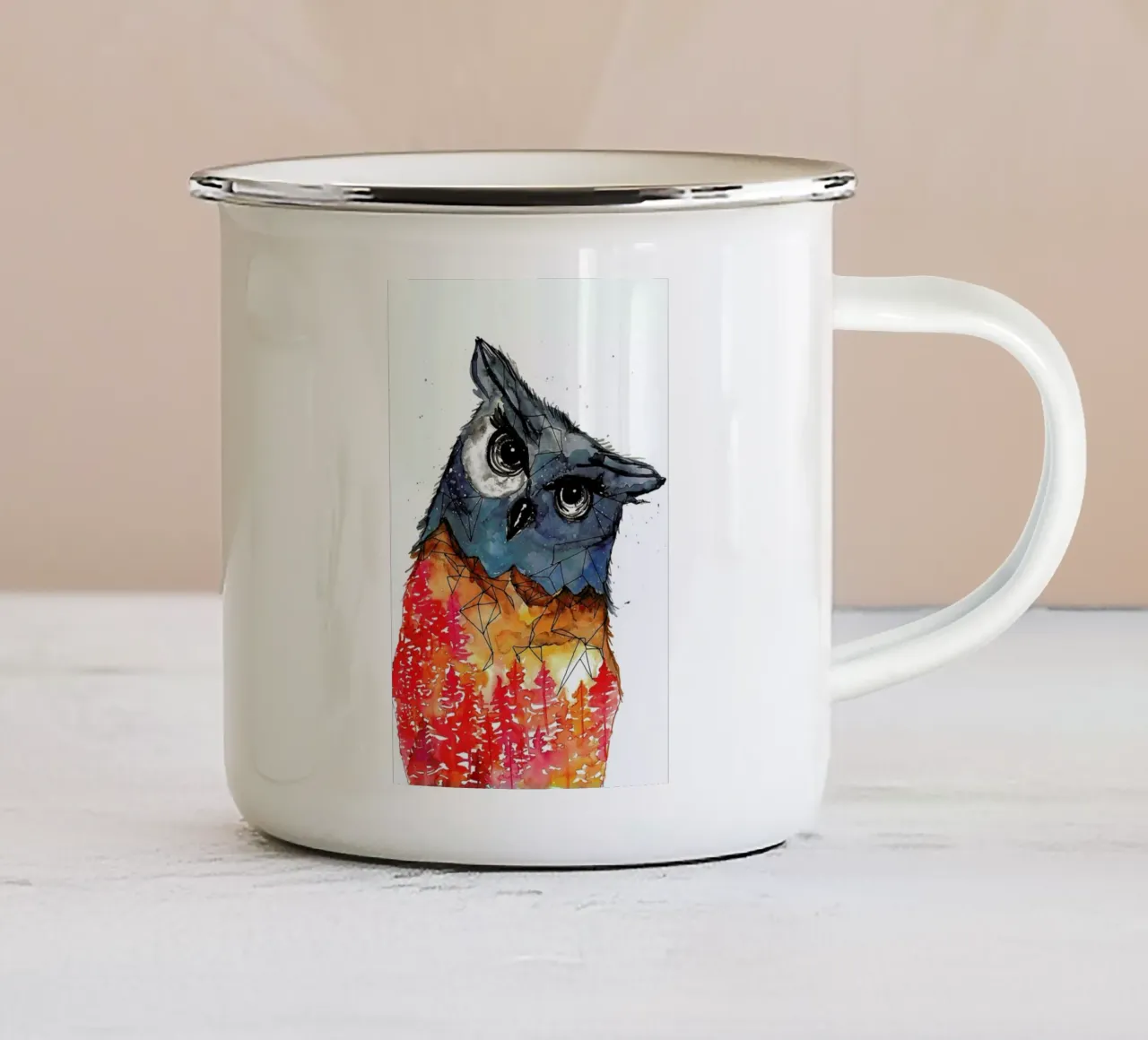 Owl tazza in smalto da Larissa van der Laan