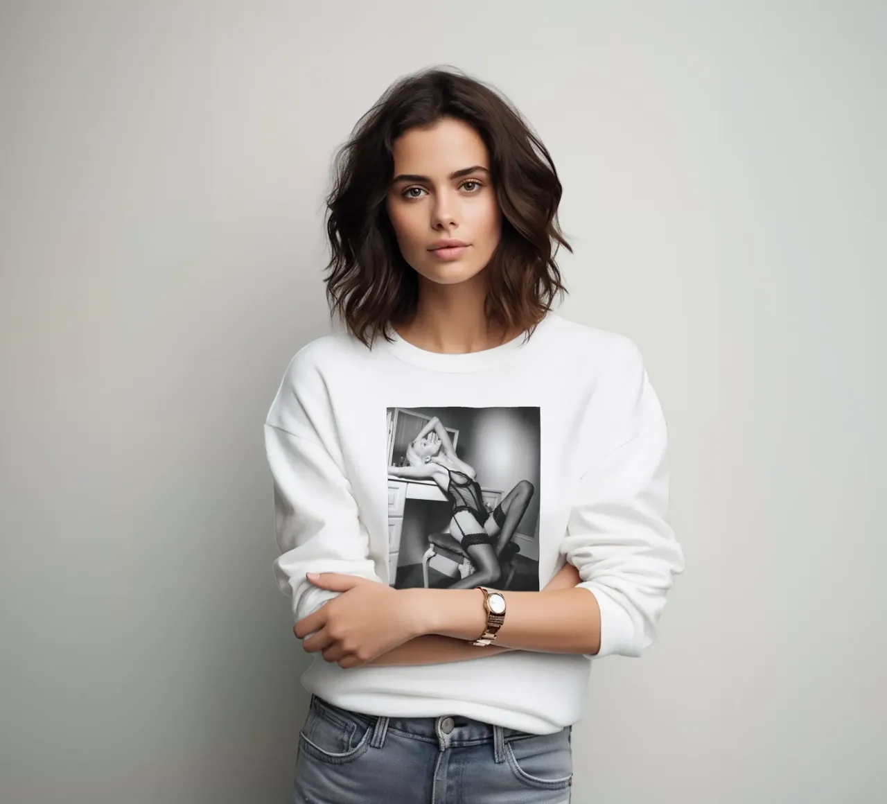 Ragazza alla sua toeletta felpa da Dave Hare Photography