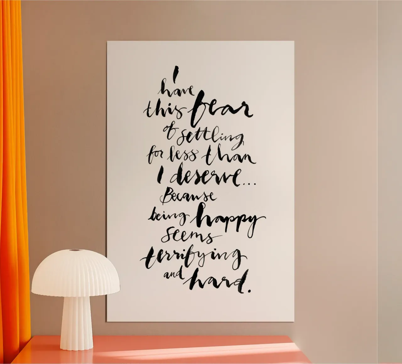 Happy poster met aluminium frame van Klaus with K
