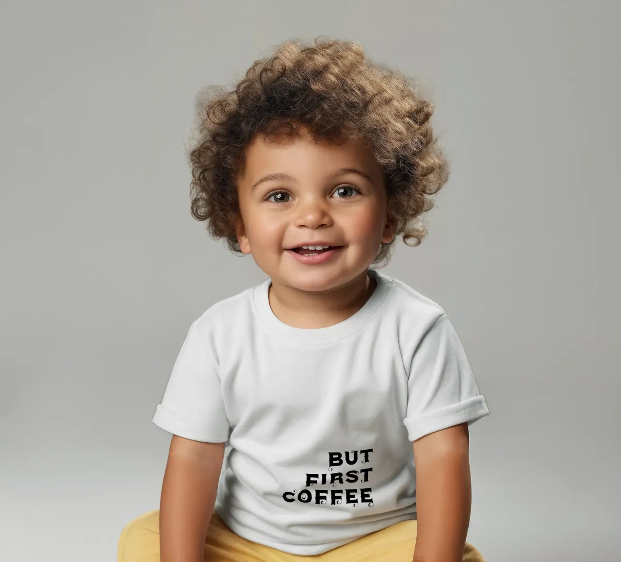 Ma prima il caffè maglietta neonato da YV TYPOGRAPHY