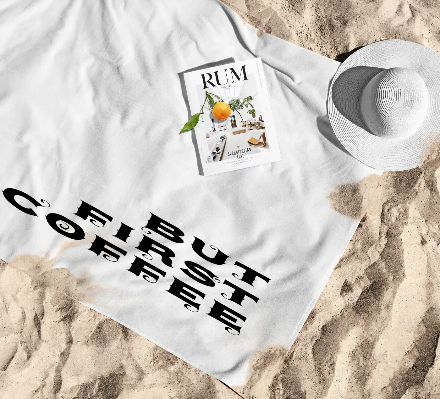 Ma prima il caffè telo mare da YV TYPOGRAPHY