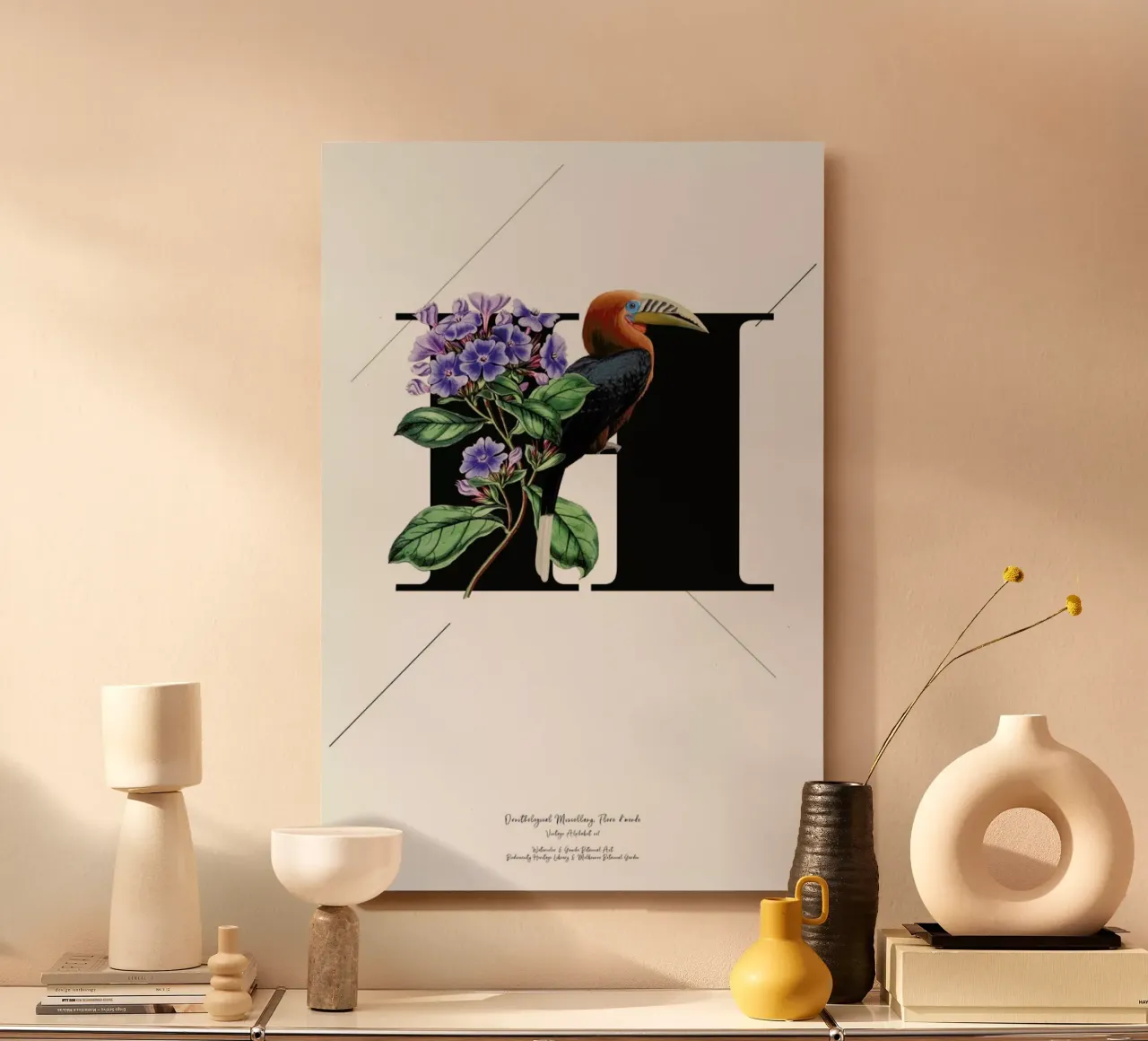 Botanical Alphabet - H alluminio dibond da Froilein Juno
