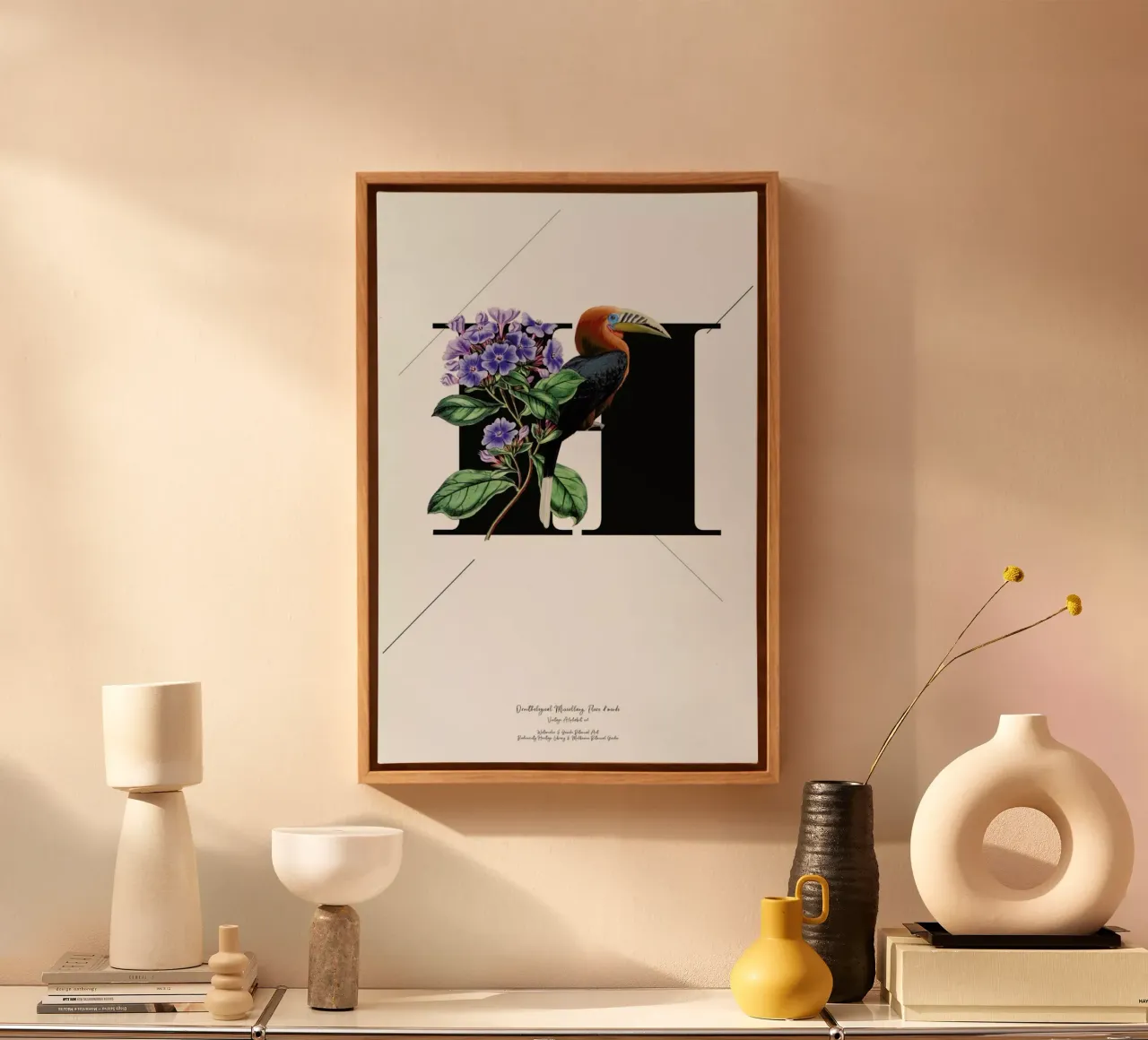 Botanical Alphabet - H tela con Cornice a cassetta da Froilein Juno