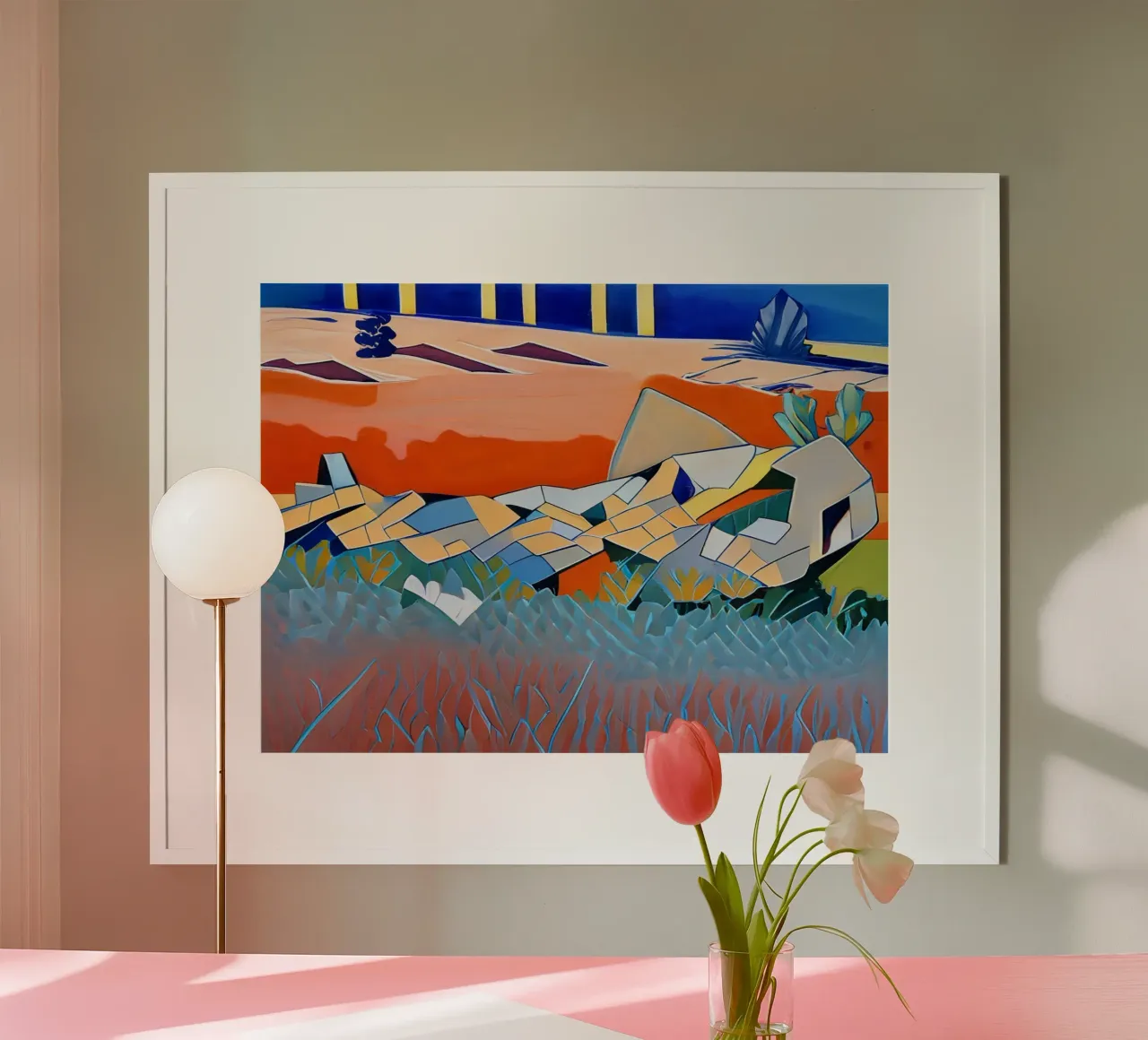 Escursione_paesaggio_8 poster con telaio in alluminio da Abstract Art by LK