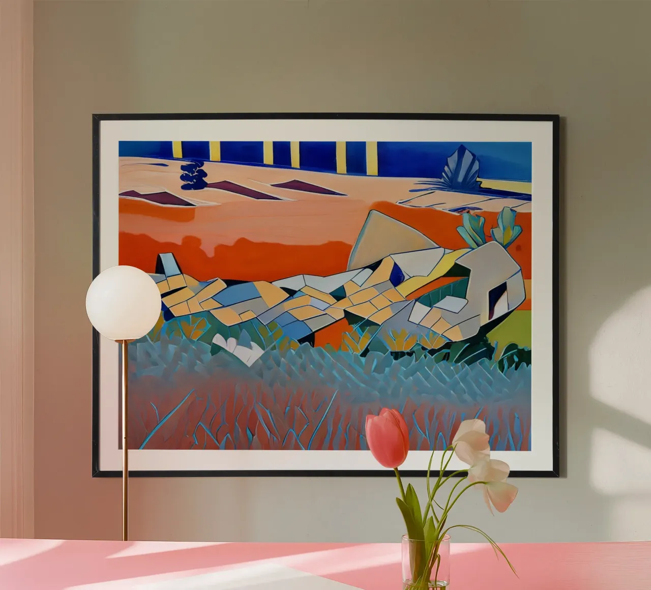 Escursione_paesaggio_8 poster con telaio in alluminio da Abstract Art by LK