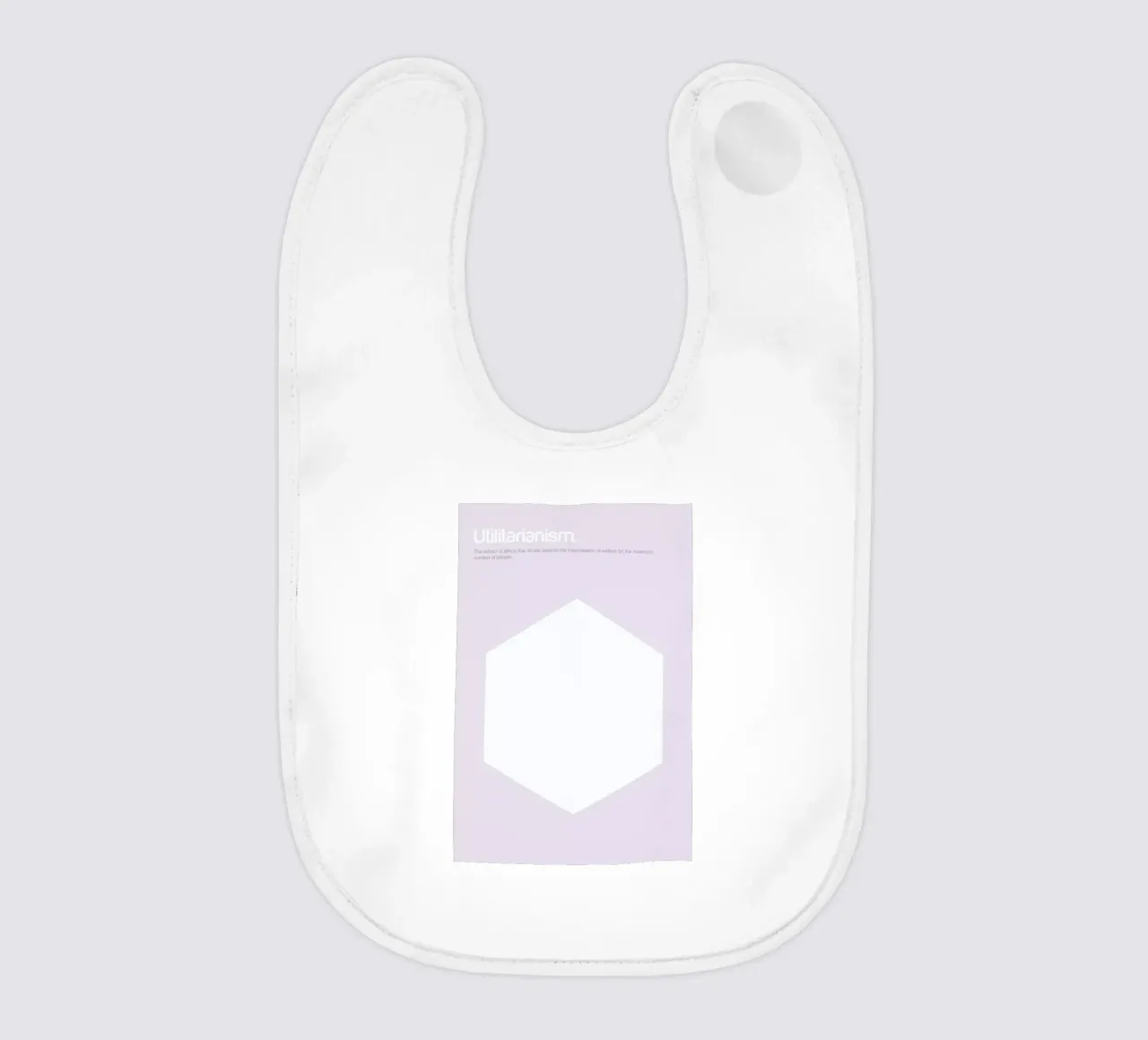 Utilitarianism baby bib by Genís Carreras