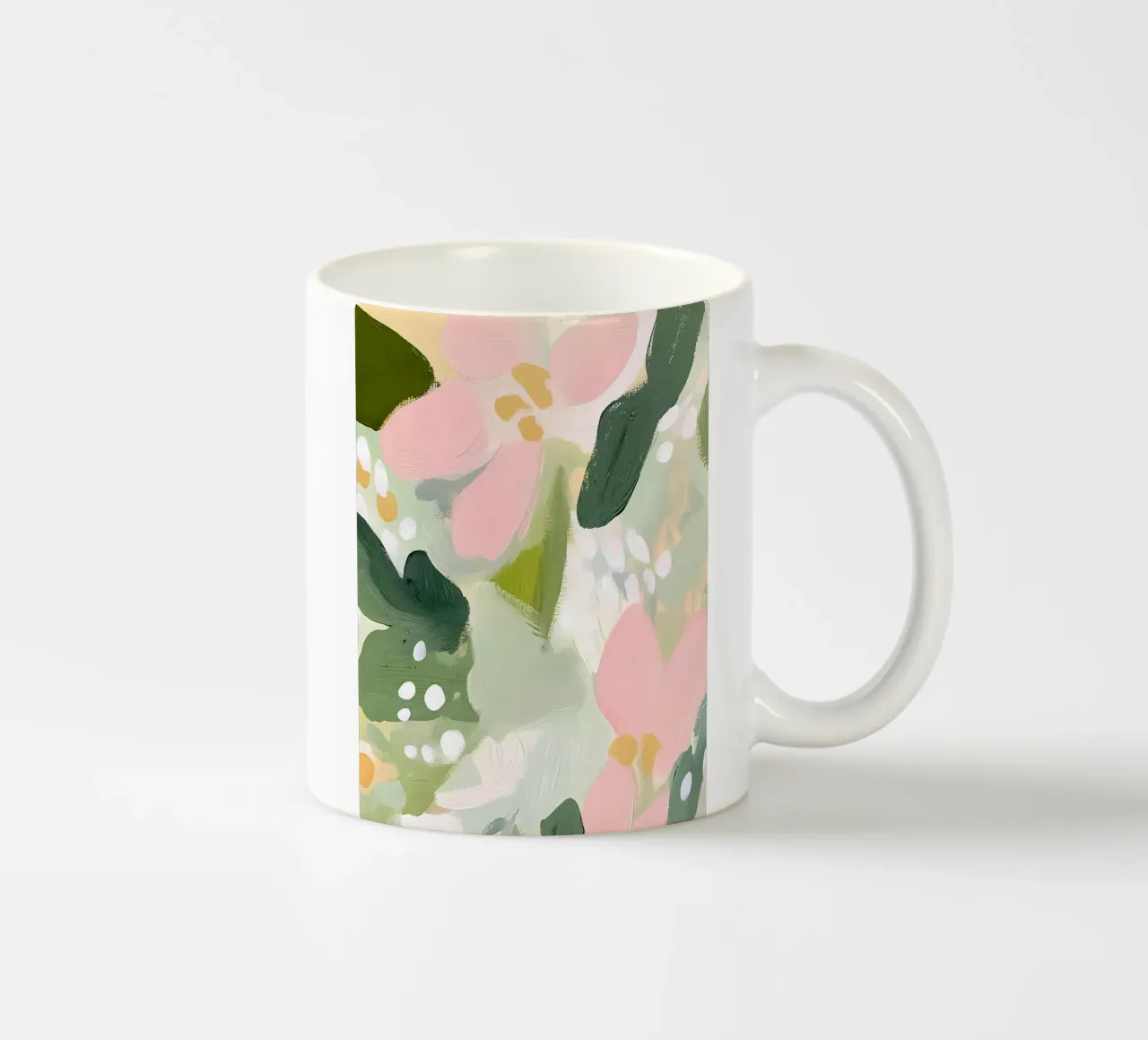Fiori pastello, rosa e verde tazza in ceramica da IamHomeStudio