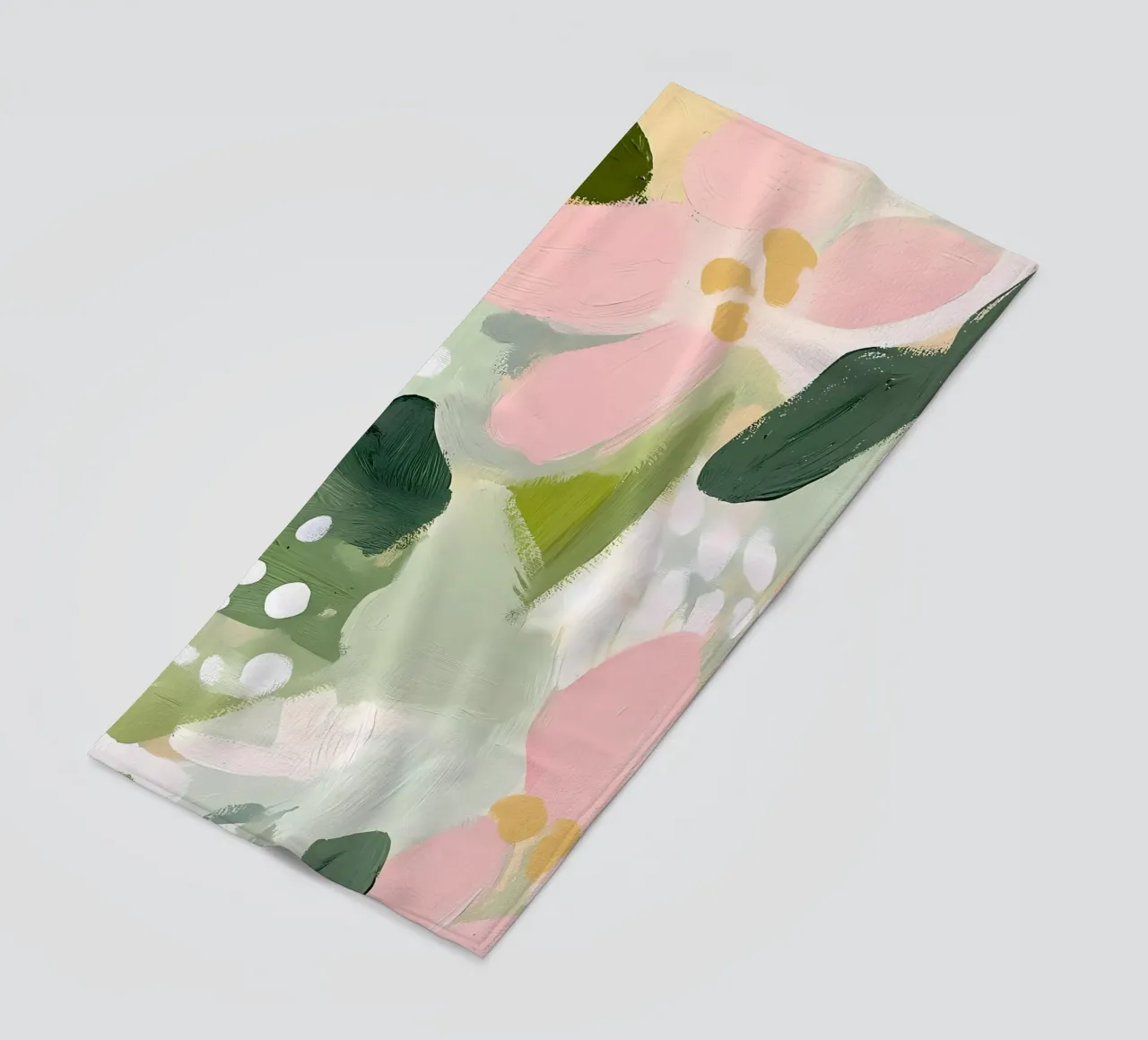 Fiori pastello, rosa e verde telo mare da IamHomeStudio