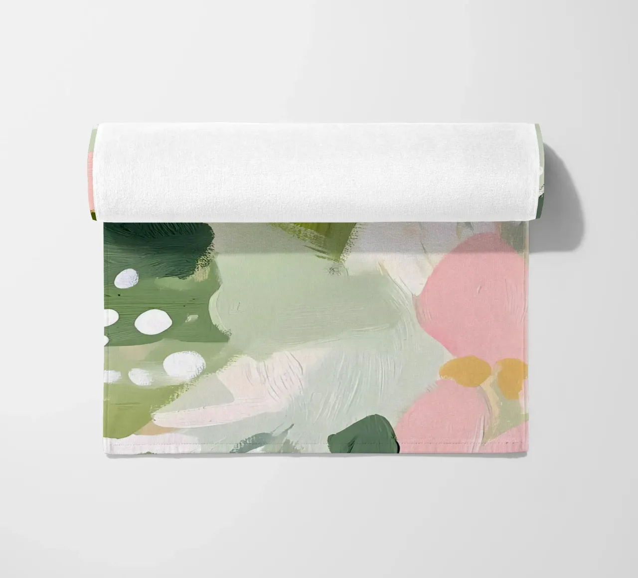 Fiori pastello, rosa e verde telo mare da IamHomeStudio