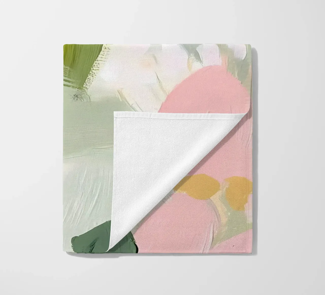 Fiori pastello, rosa e verde telo mare da IamHomeStudio