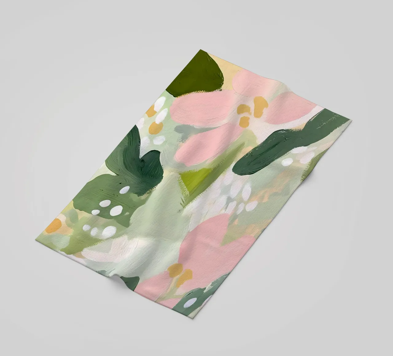 Fiori pastello, rosa e verde telo mare da IamHomeStudio