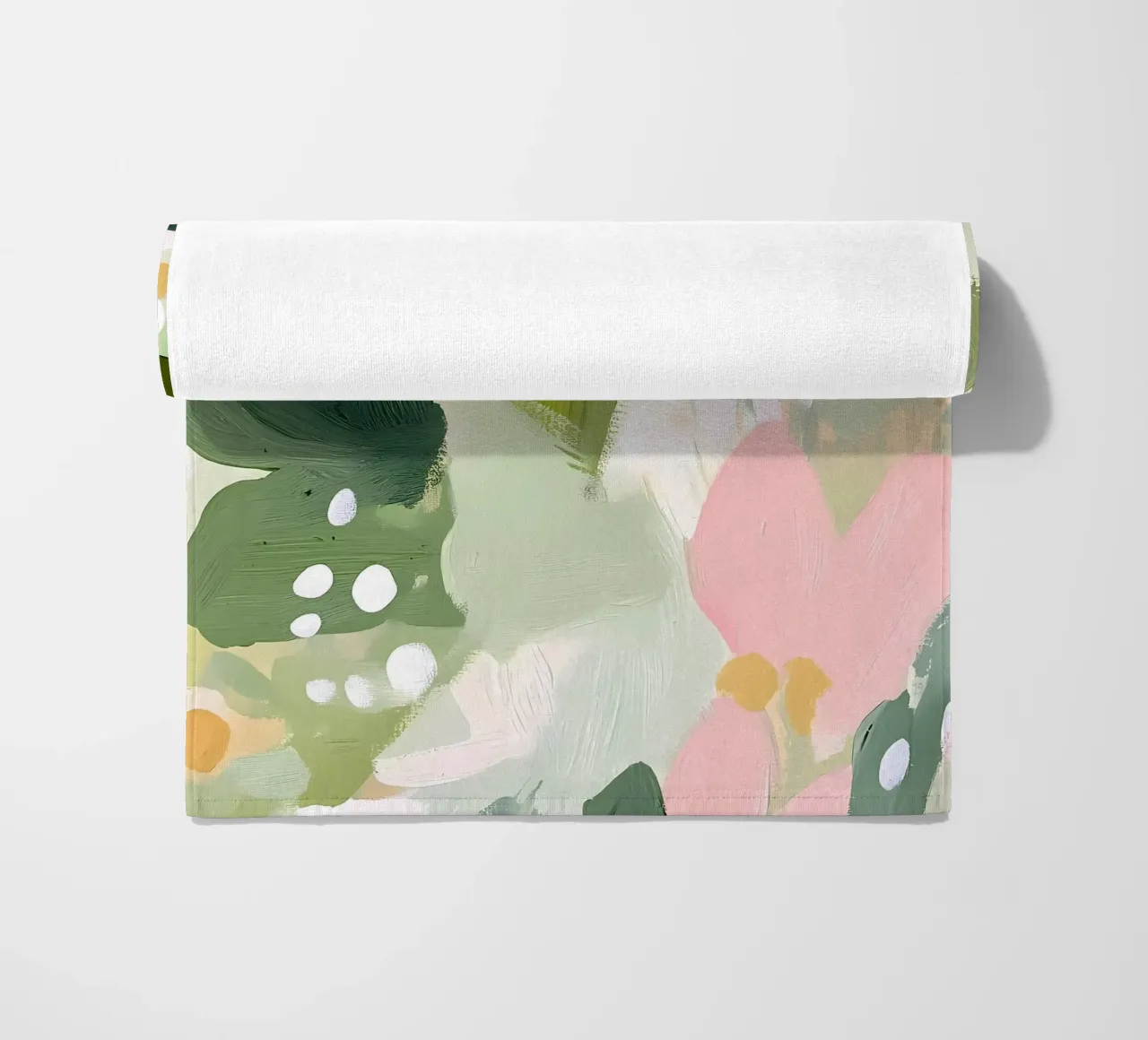 Fiori pastello, rosa e verde telo mare da IamHomeStudio