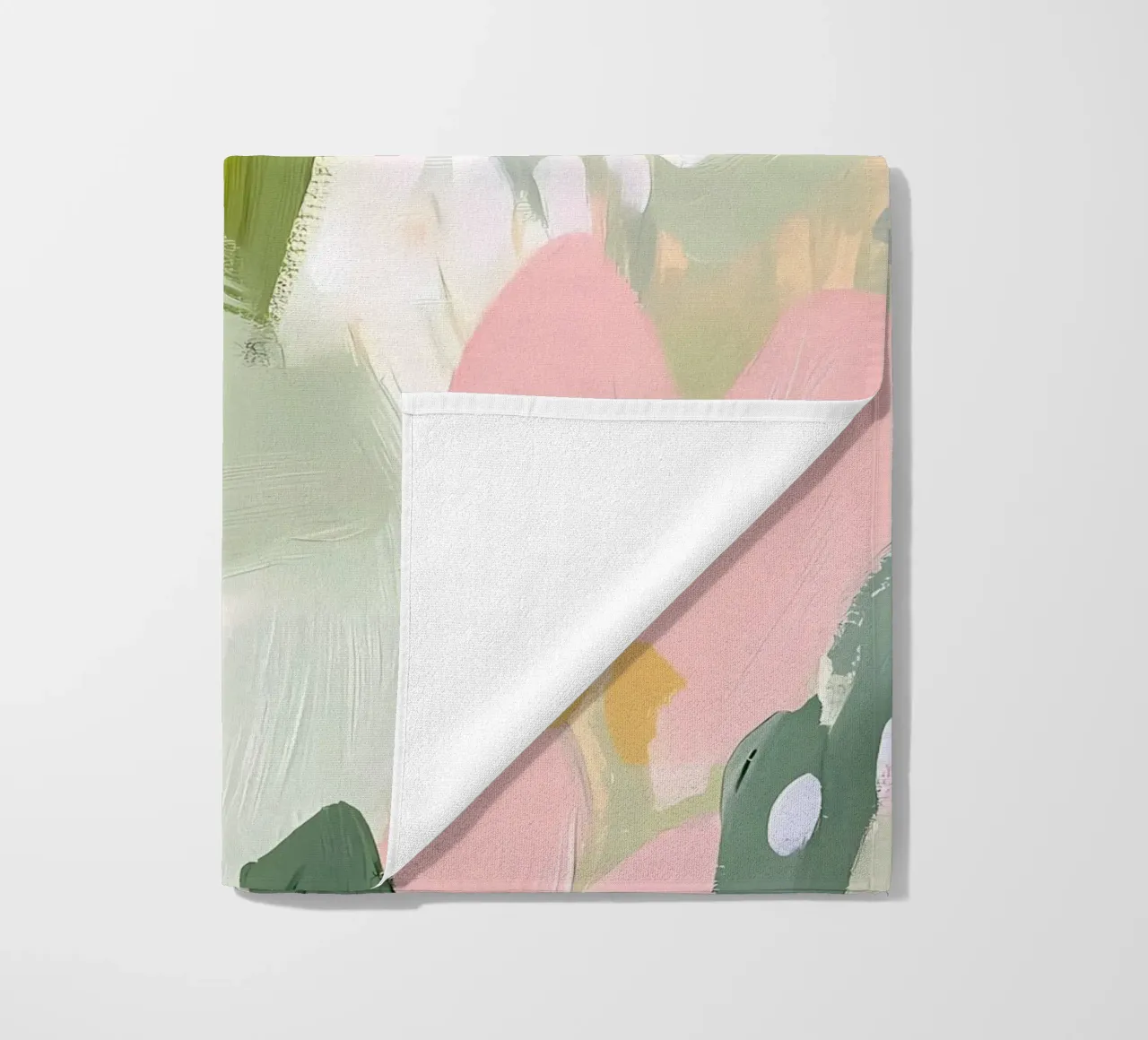 Fiori pastello, rosa e verde telo mare da IamHomeStudio