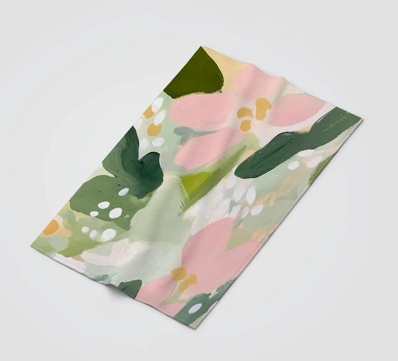 Fiori pastello, rosa e verde coperta in pile da IamHomeStudio