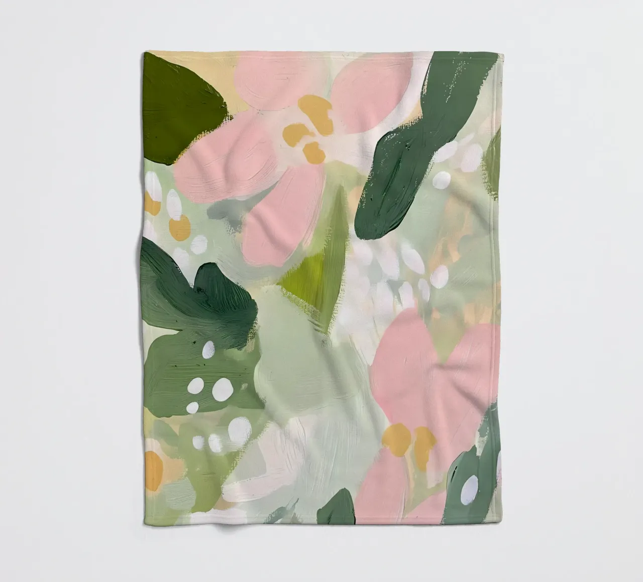 Fiori pastello, rosa e verde coperta in pile da IamHomeStudio