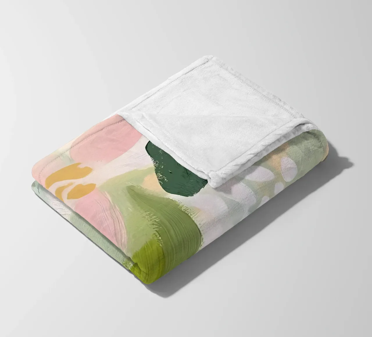 Fiori pastello, rosa e verde coperta in pile da IamHomeStudio