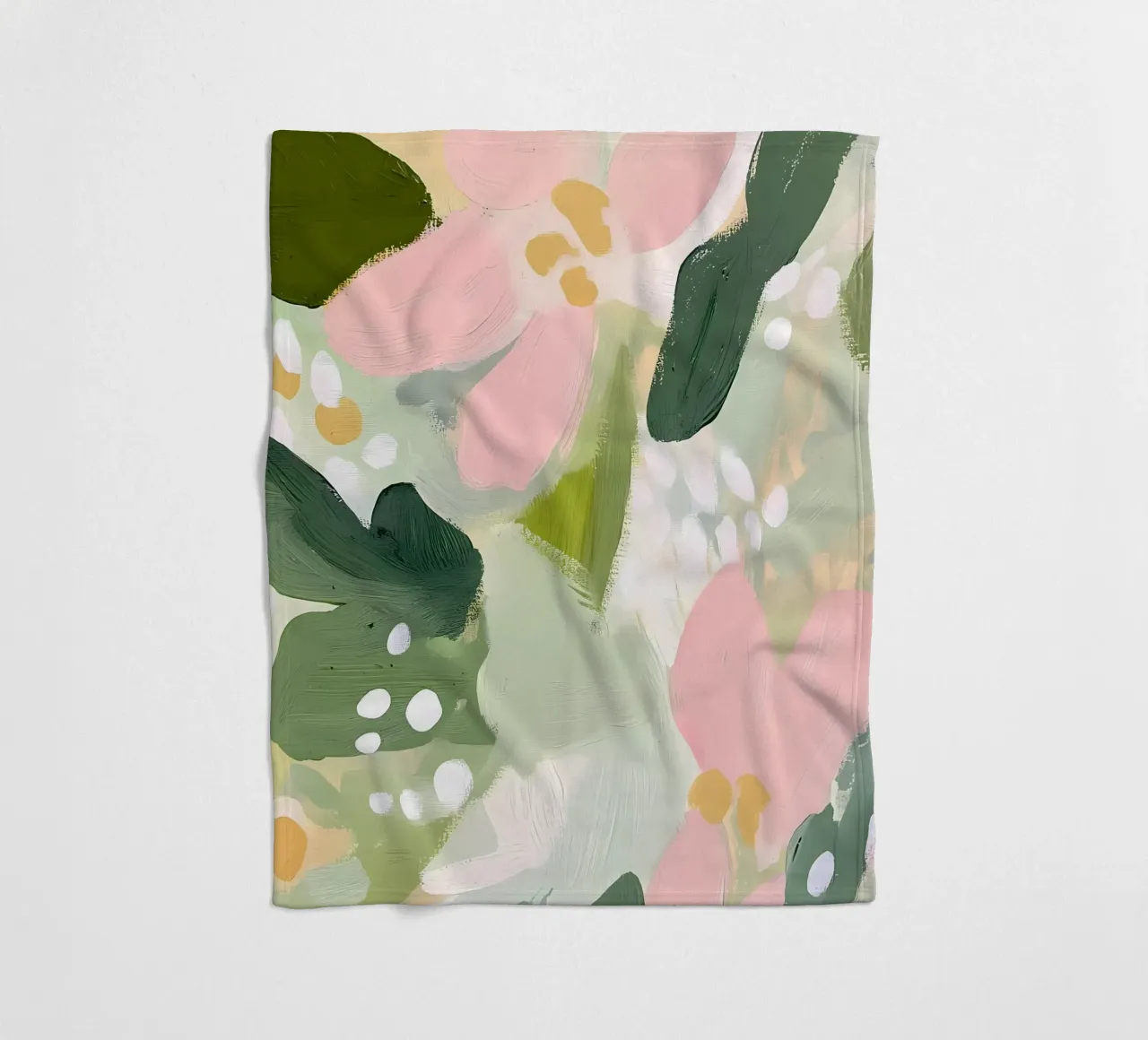 Fiori pastello, rosa e verde coperta in pile da IamHomeStudio