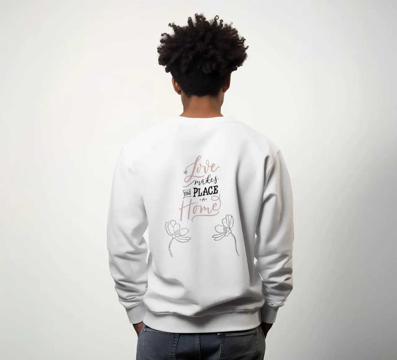 L'amore rende questo posto una casa. Zitat. Scrittura a mano. felpa da CalliLetters