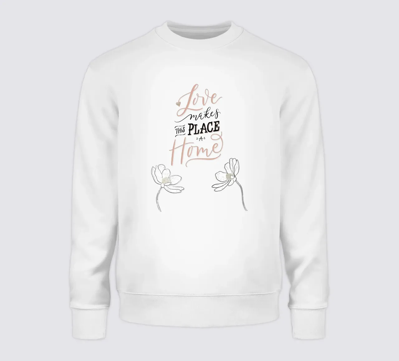 L'amore rende questo posto una casa. Zitat. Scrittura a mano. felpa da CalliLetters