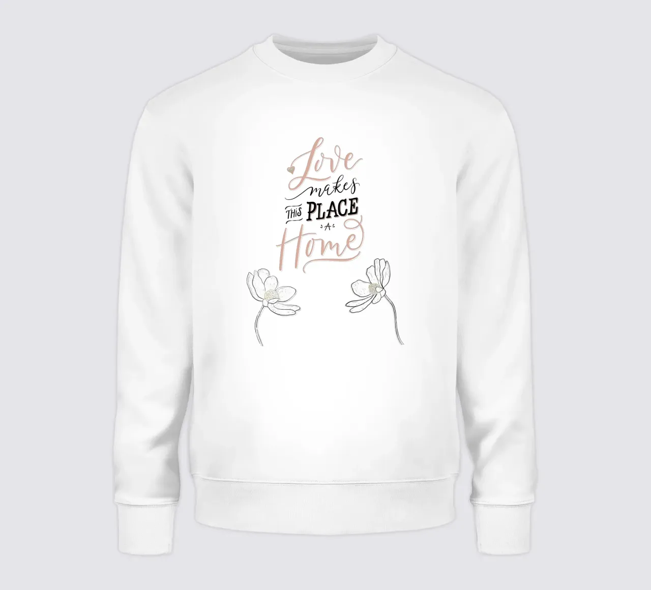 Die Liebe macht diesen Ort zu einem Zuhause. Zitat. Hand Lettering. Sweatshirt von CalliLetters