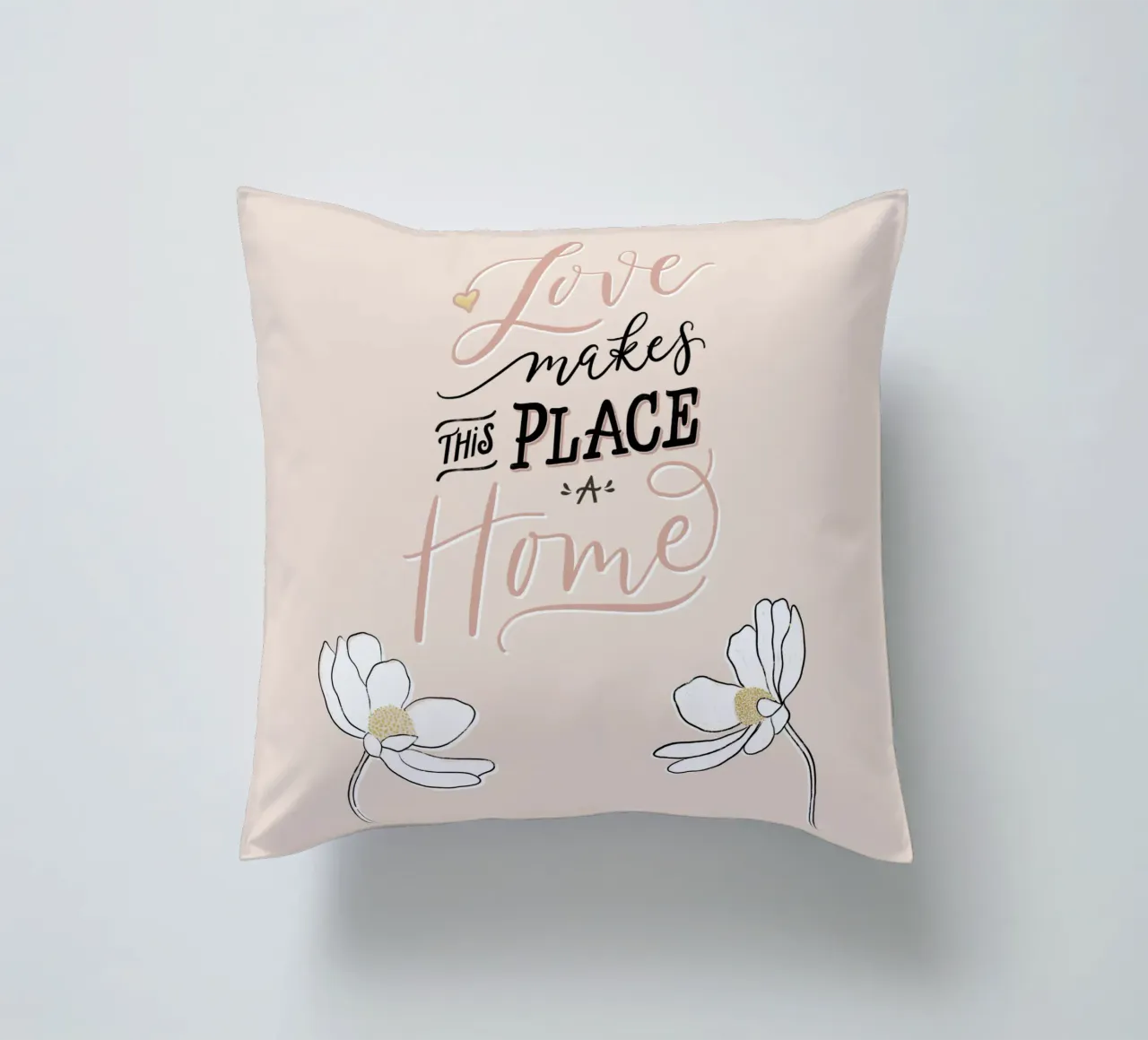 L'amore rende questo posto una casa. Zitat. Scrittura a mano. cuscino da CalliLetters