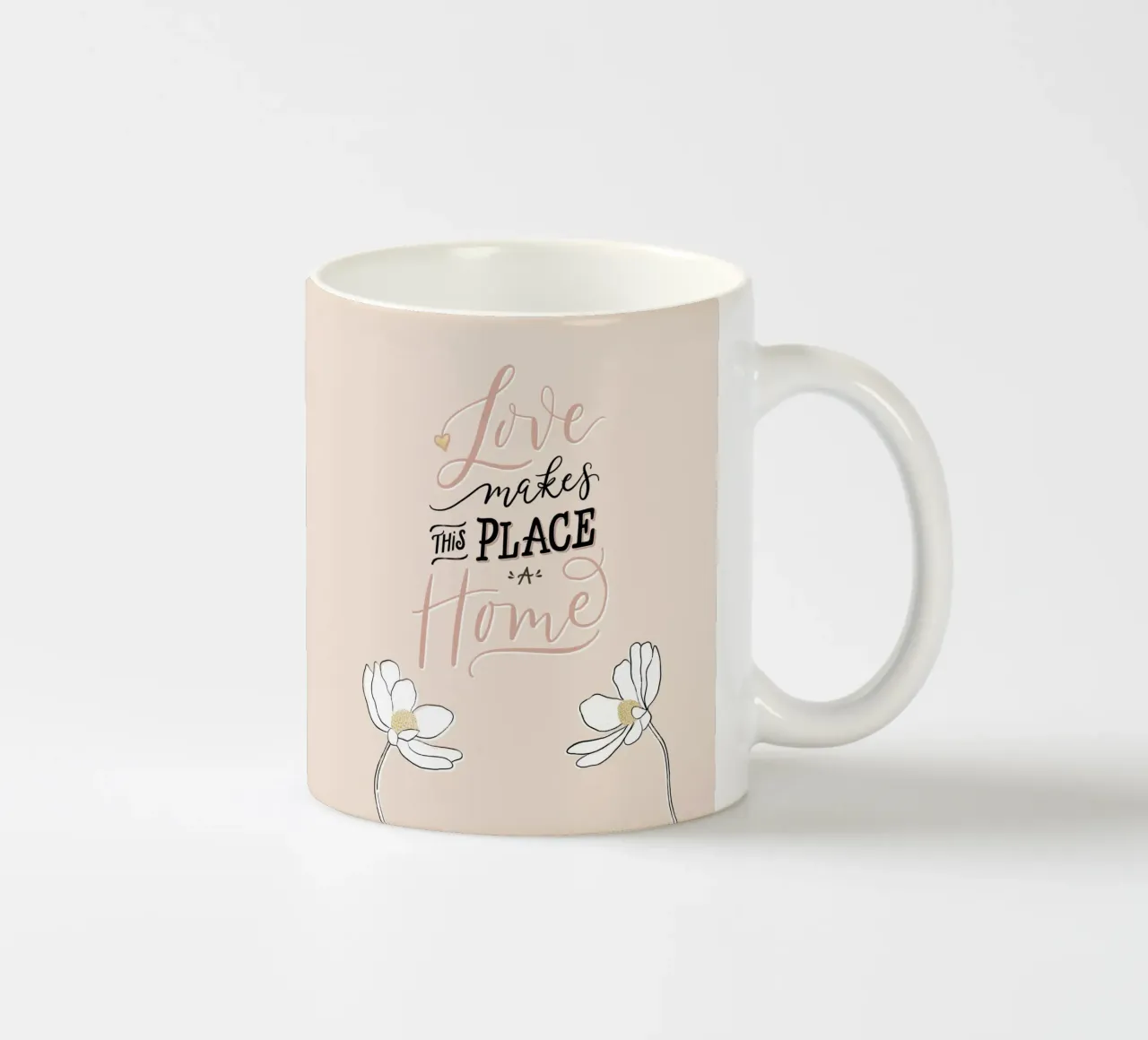 Die Liebe macht diesen Ort zu einem Zuhause. Zitat. Hand Lettering. Keramik Tasse von CalliLetters