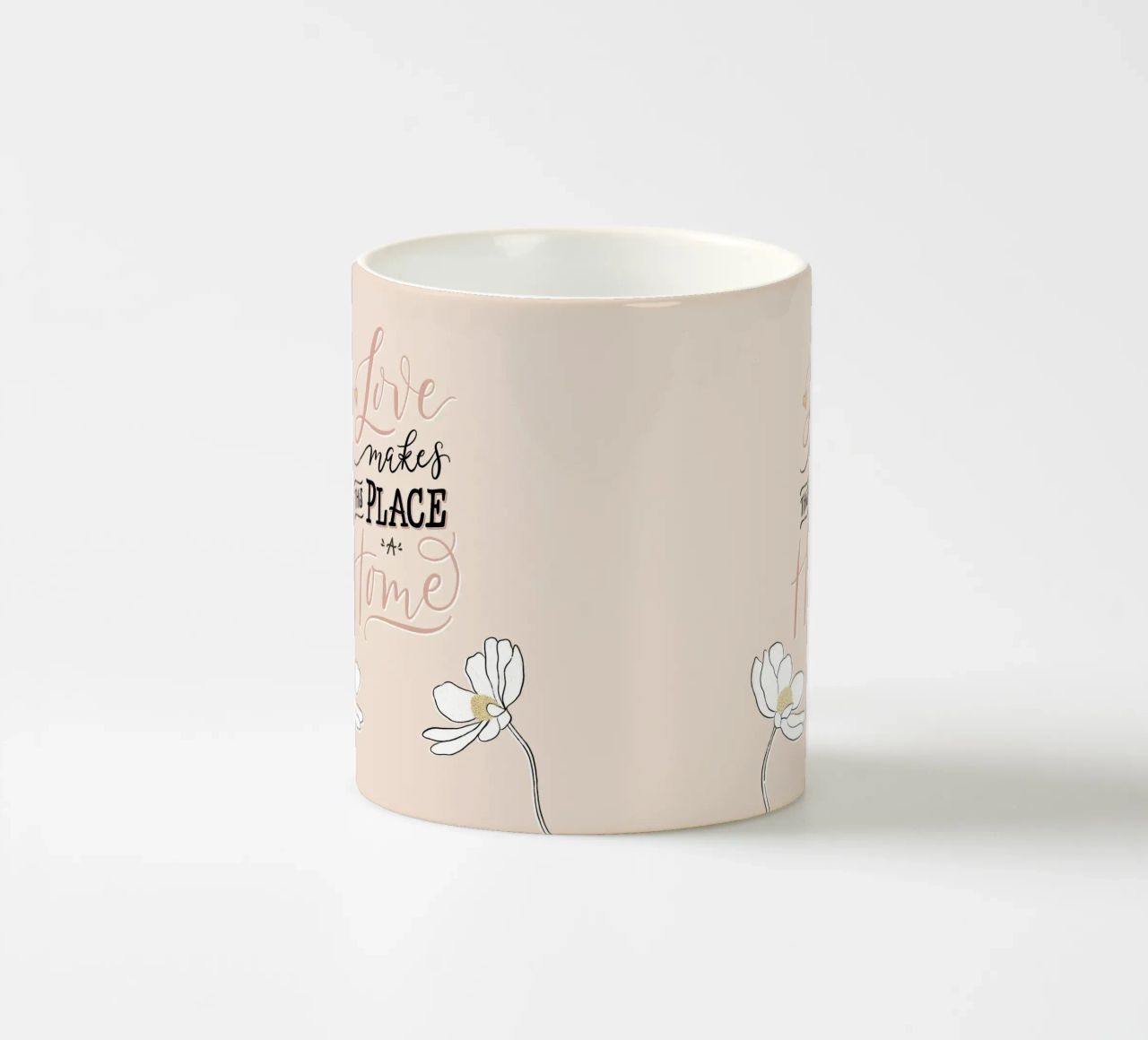 L'amore rende questo posto una casa. Zitat. Scrittura a mano. tazza in ceramica da CalliLetters