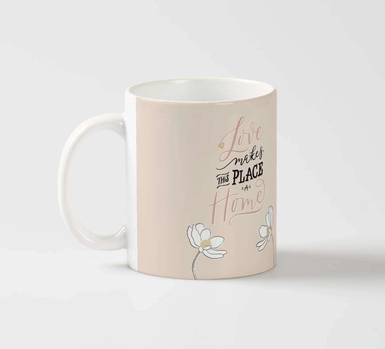 L'amore rende questo posto una casa. Zitat. Scrittura a mano. tazza in ceramica da CalliLetters
