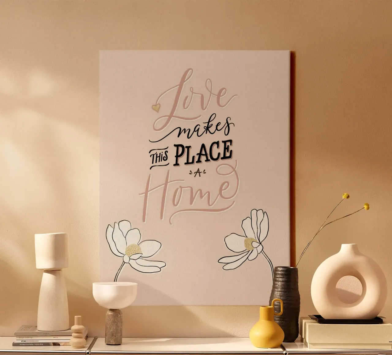 L'amore rende questo posto una casa. Zitat. Scrittura a mano. tela da CalliLetters