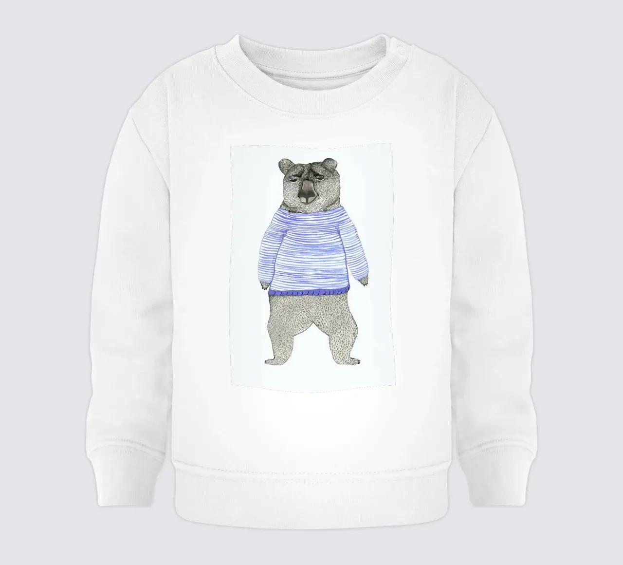 Bear with Stripes felpa neonato da Atelier Mave