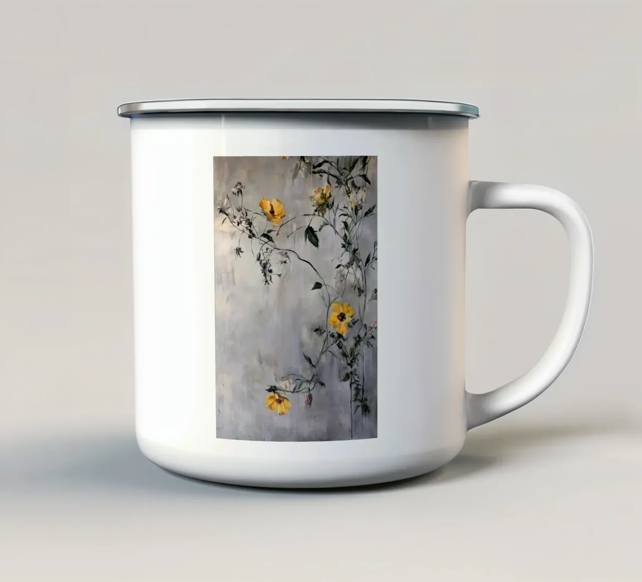 Fiori gialli tazza in smalto da Justyna Jaszke JBJart