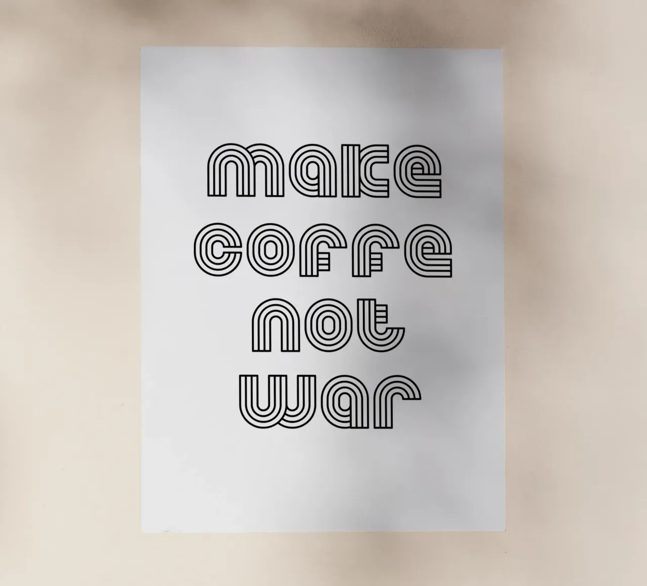 Preparate il caffè, non la guerra pellicola backlit da YV TYPOGRAPHY