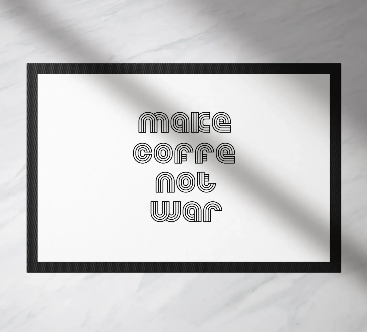 Make Coffee Not War doormat by YV TYPOGRAPHY