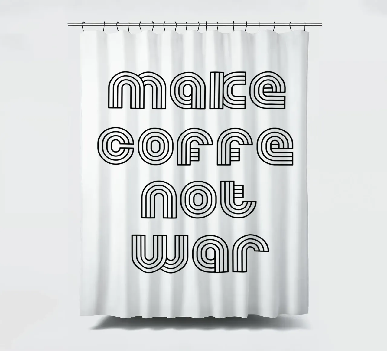 Preparate il caffè, non la guerra tenda da doccia da YV TYPOGRAPHY