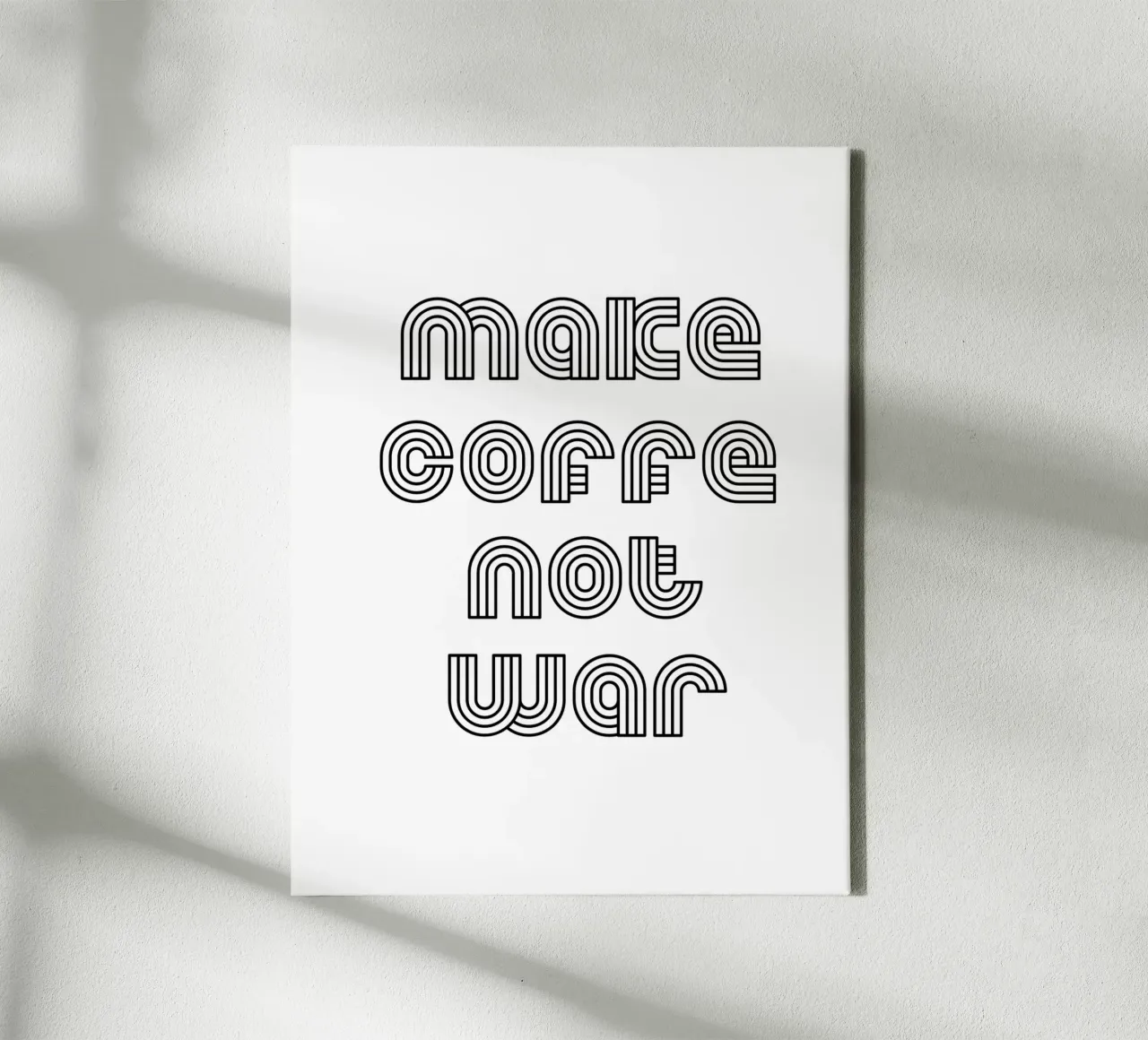 Preparate il caffè, non la guerra tela con Cornice a cassetta da YV TYPOGRAPHY