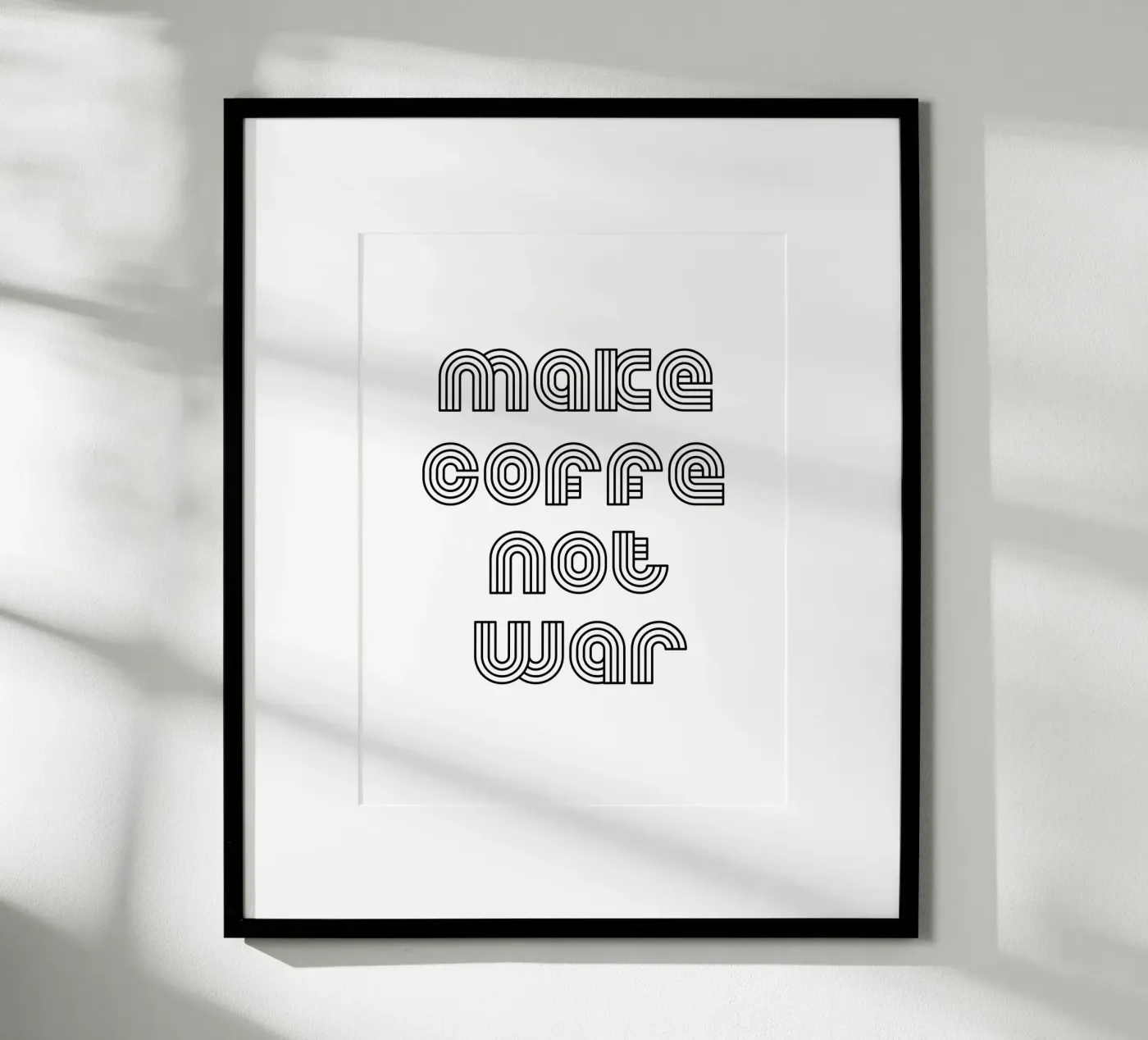 Make Coffee Not War poster by YV TYPOGRAPHY