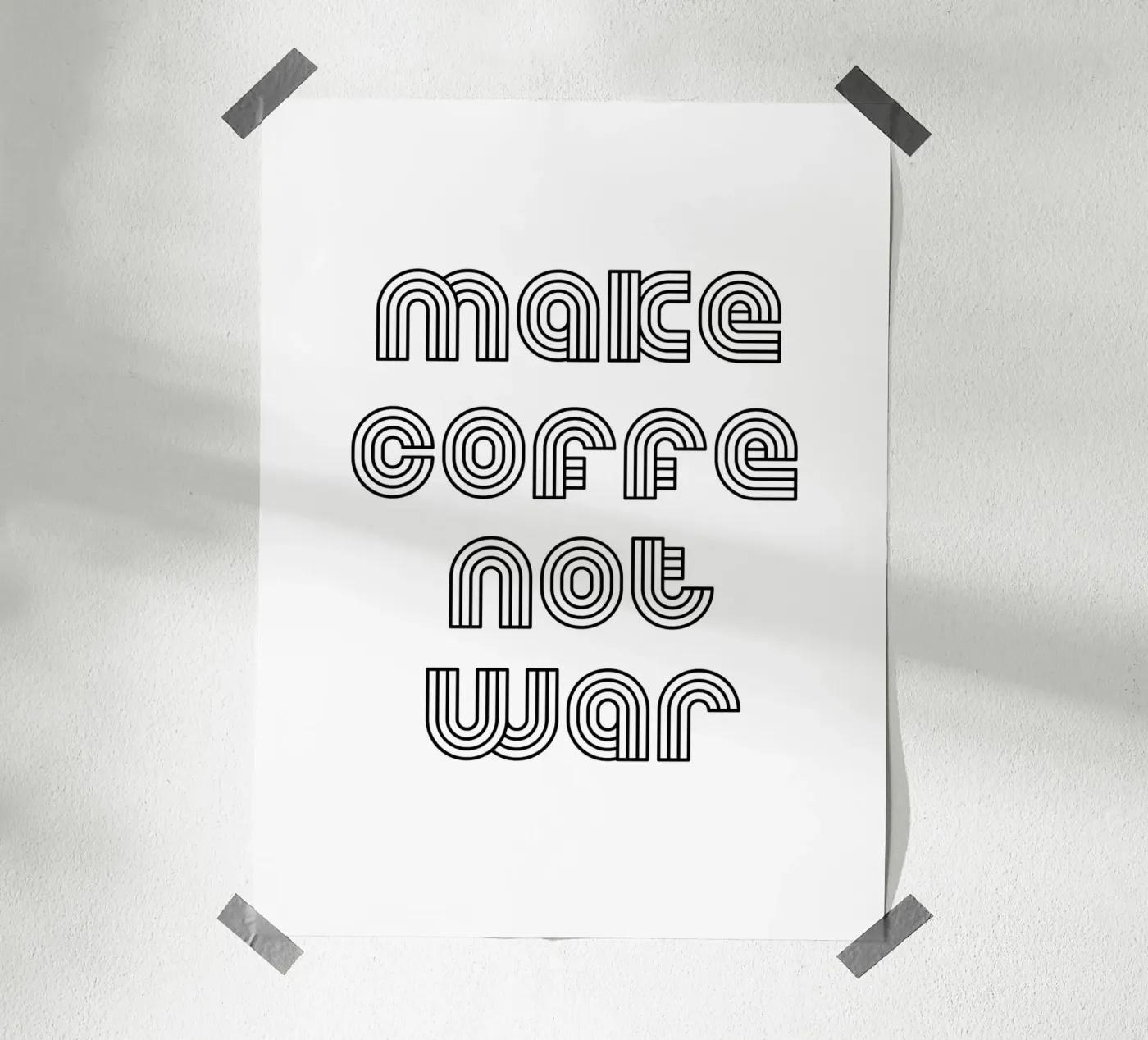 Make Coffee Not War poster by YV TYPOGRAPHY