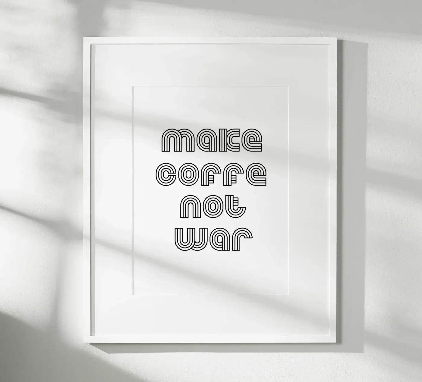 Make Coffee Not War poster by YV TYPOGRAPHY
