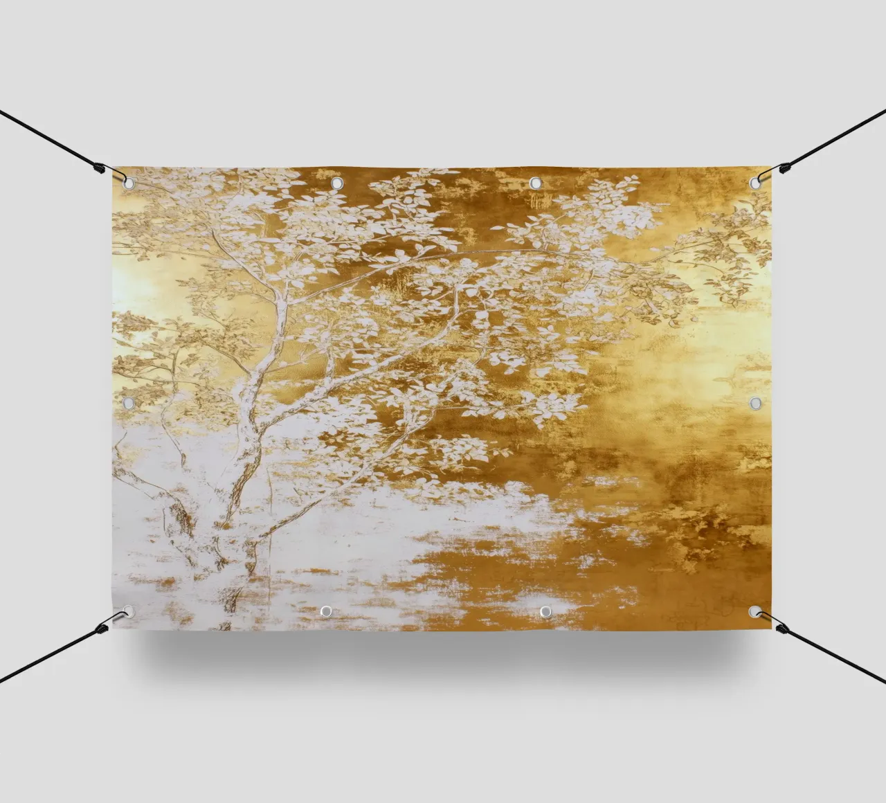 Albero bianco e oro telo in pvc da Justyna Jaszke JBJart