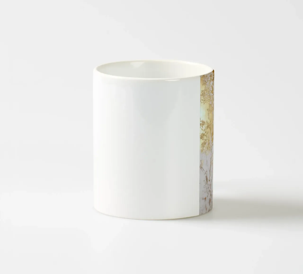 Albero bianco e oro tazza in ceramica da Justyna Jaszke JBJart