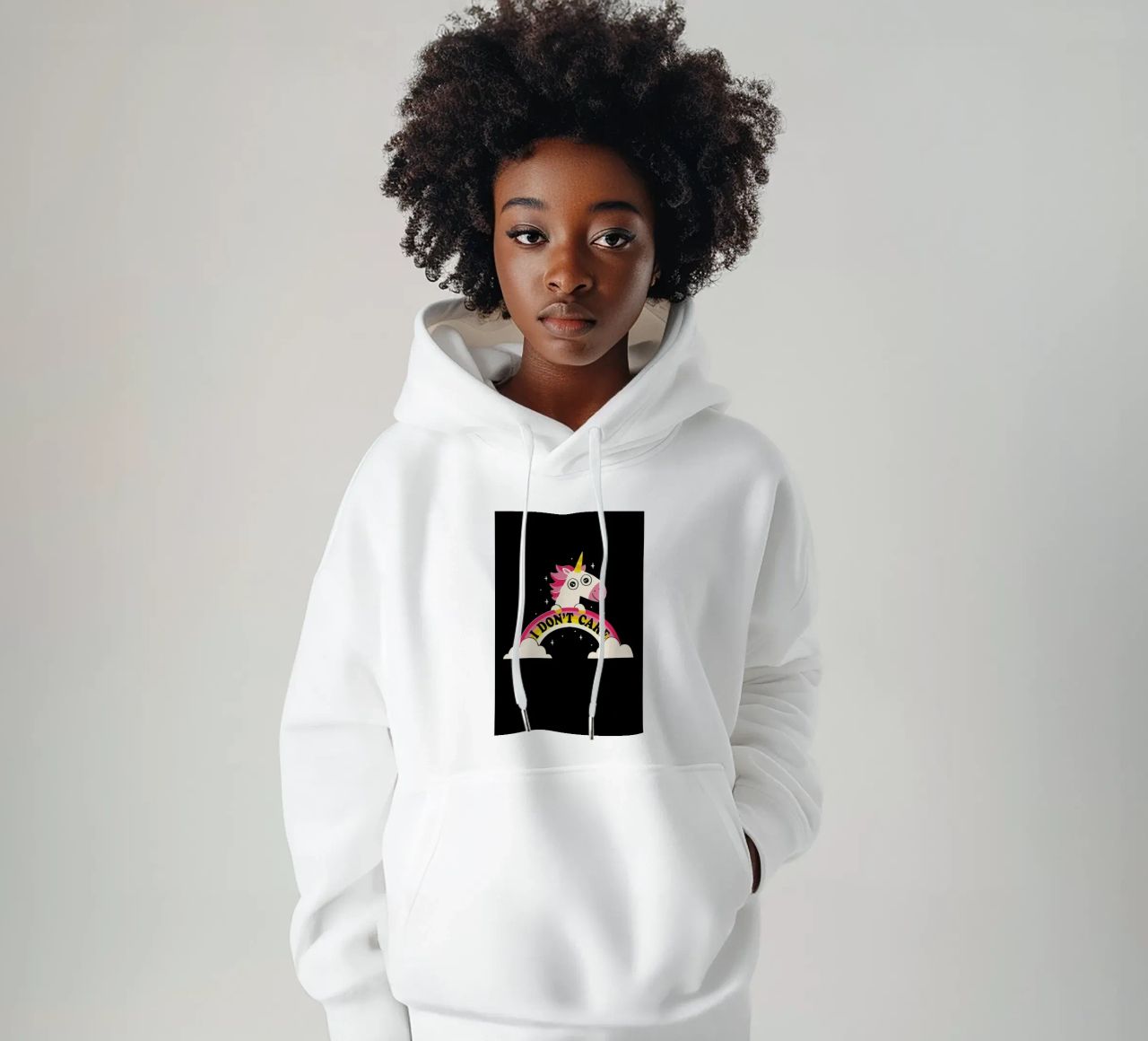 Unicorn Don’t Care sudadera con capucha de DinoMike