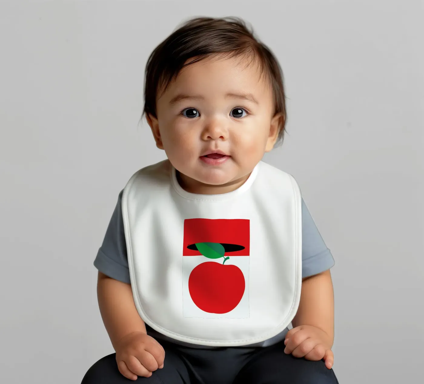 Apple 3 baby bib by Pietari Posti